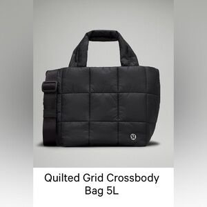 lululemon athletica Black Quilted Grid Crossbody Bag